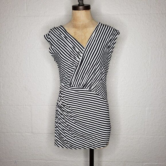 NWT Metaphor Sleeveless Striped Wrap Top Small - Picture 1 of 8